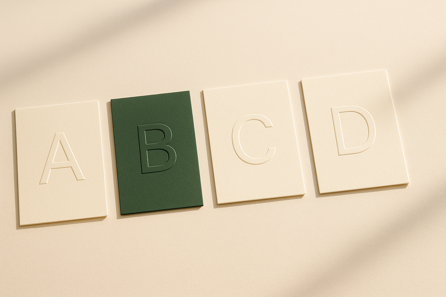 The Million Dollar Question — four lettered answer cards A, B, C, D